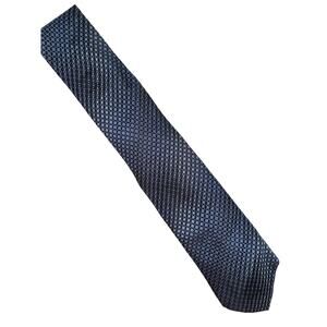 Kenneth Cole Reaction Blue Micro Geometric Silk Tie Sophisticated‎ Modern